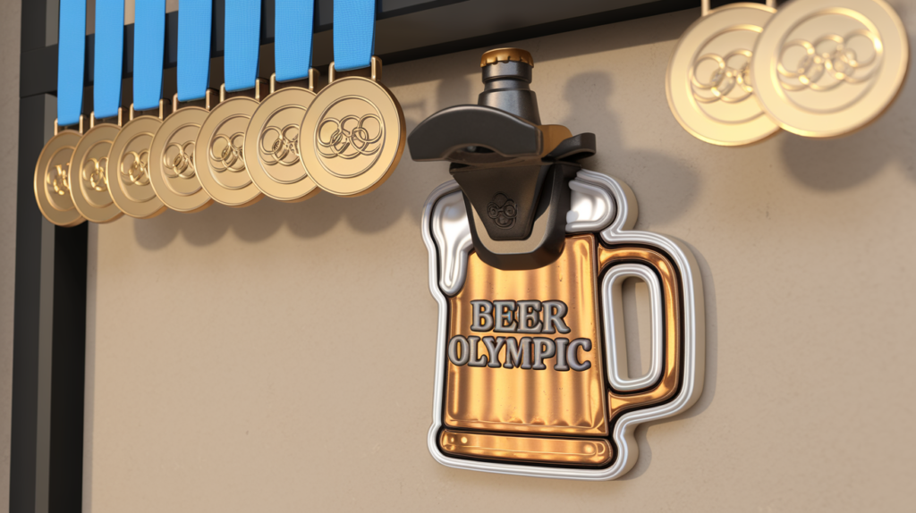 bottle opener wall mount beer olympic stickers